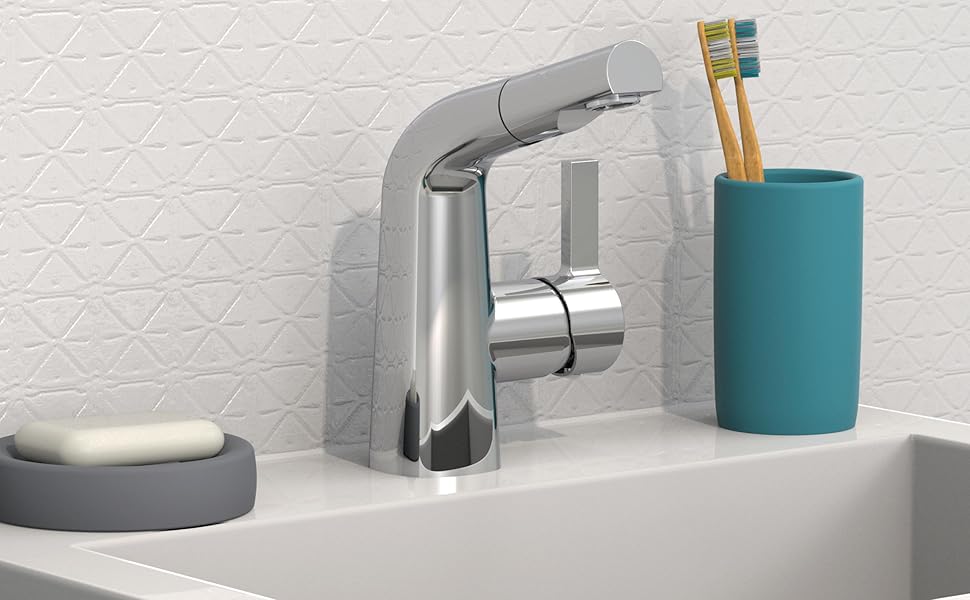 Змішувач для ванної кімнати EISL COOL з висувною лійкою для миття волосся, водозберігаючий кран, хром