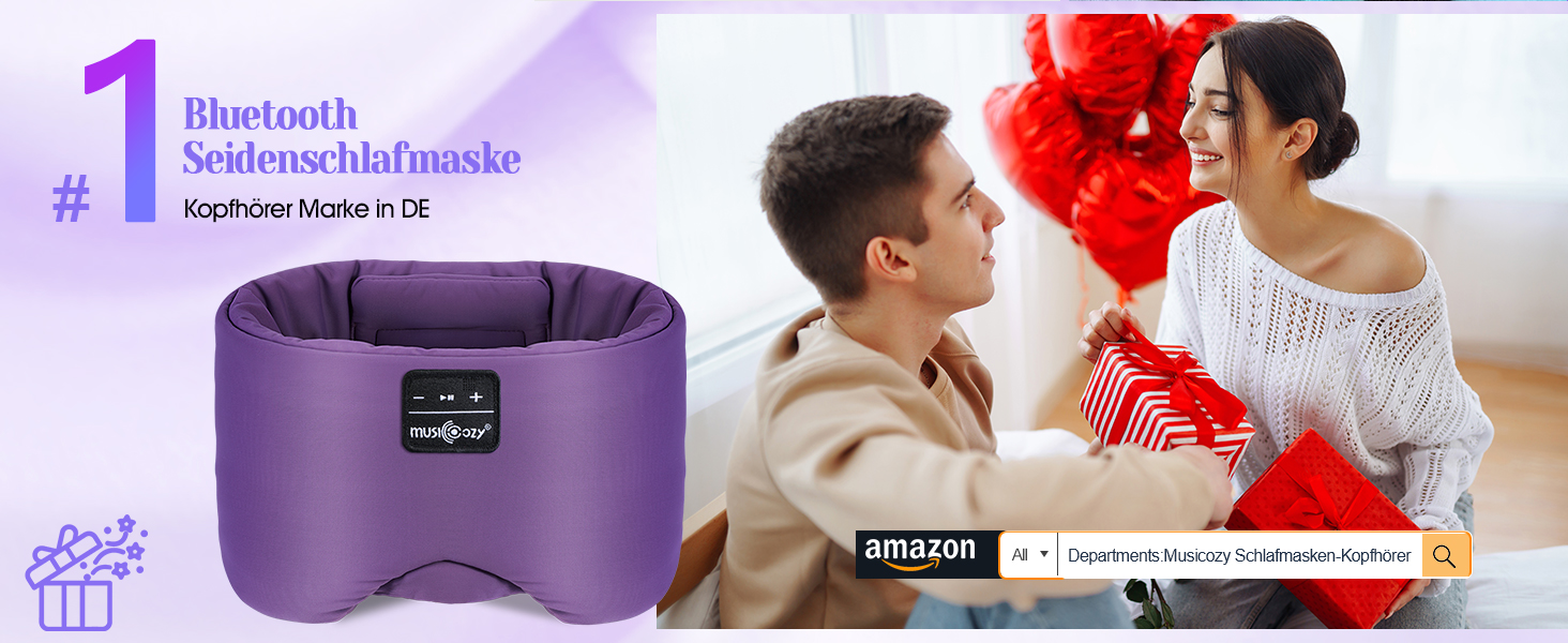 Маска для сну з Bluetooth-навушниками, 100% затемнення, шовкова маска для очей, для чоловіків та жінок, м'які навушники, Bluetooth маска для сну, подорожей (фіолетова)