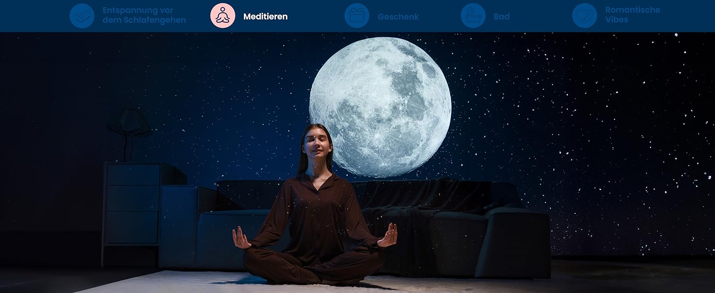 Проєктор зоряного неба POCOCO Sternenhimmel: LED-проектор галактики, планетарій для дітей та дорослих, нічник з ауророю, 2 диски, таймер, рожево-блакитний