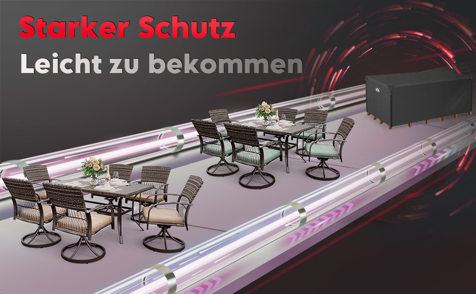 Чохол для садово-патіо меблів Zettum 160x135x73 см, водонепроникний, 600D Oxford, захисна накривка для саду та тераси