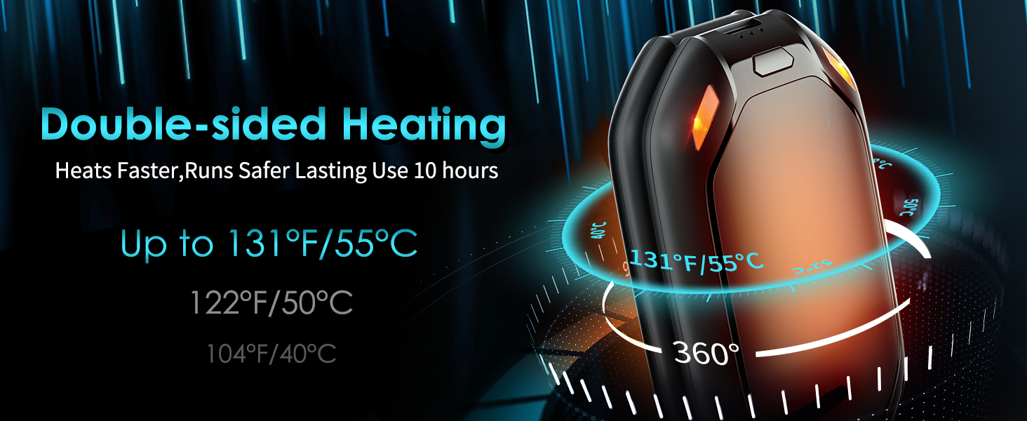 Електричний нагрівач для рук, 2 шт. Перезаряджуваний магнітний кишеньковий нагрівач, ультралегкий та тонкий з великою ємністю 6000 mAh, 3 режими нагріву для чоловіків та жінок, для активного відпочинку, гольфу, кемпінгу, чорний 1