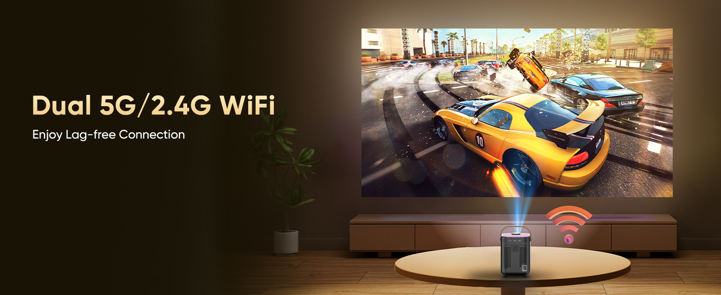 Міні проєктор Beamer Bluetooth Full HD 1080P для кіно та ігор, портативний, сумісний з iOS, Android, Windows, TV Stick, HDMI, Smartphone, ігровими консолями, USB, з пультом ДУ