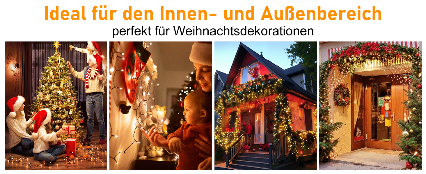 Гірлянда світлодіодна 40м, 400 LED, для прикраси ялинки та декору, вологостійка, з пультом, таймером, димуванням, теплий білий колір, для дому та саду
