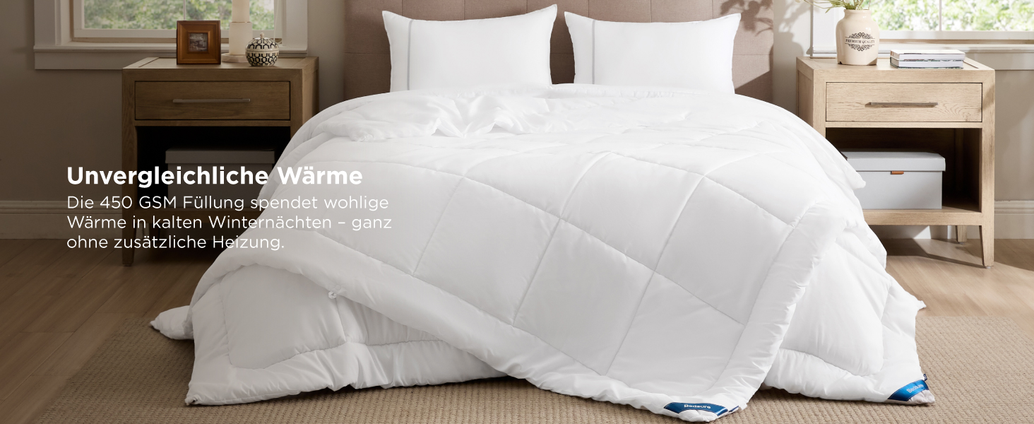 BEDSURE Комплект ковдр 135x200: зимова (450gsm), літня (150gsm) та всесезонна (300gsm) ковдра. Білий колір, 2 шт.