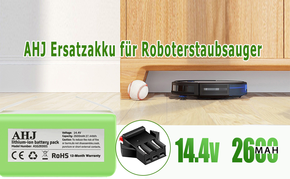 Запасний акумулятор AHJ для Eufy RoboVac 14,4 V 2600 mAh