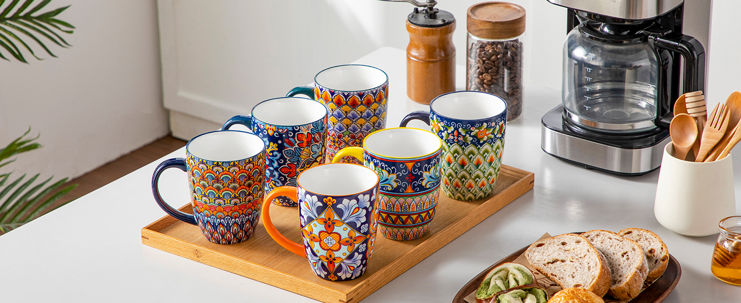 Набір кавових чашок Vancasso 6 шт., SIMI, 360 мл, порцеляна, чайний сервіз, 6 персон