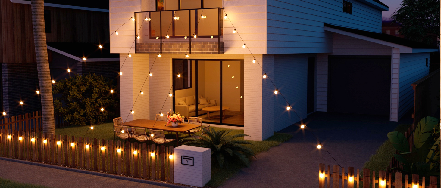 Lepro LED гірлянда для зовнішнього використання 30м, RGB+тепле біле світло, Wi-Fi, керування через додаток, сумісна з Alexa/Google, IP65, AI-дизайнер світла, 30 LED, без пульта