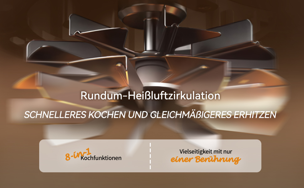 Фритюрниця повітряна 6л з вікном, без олії, 8-в-1, 30-200°C, 78 рецептів, антипригарне покриття, тиха робота