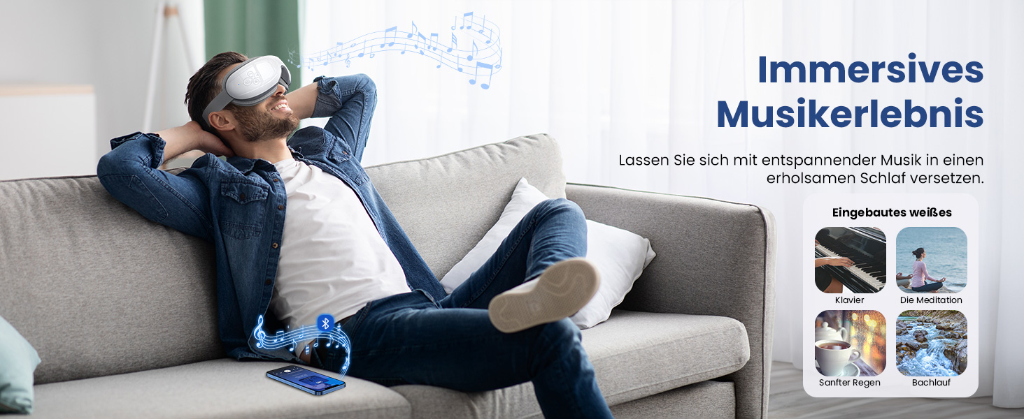 Масажер для очей Bob and Brad EyeOasis 2 з підігрівом, музикою та компресією. Електрична маска для очей для зняття темних кіл та сухості очей. Подарунок для чоловіків та жінок. Білий