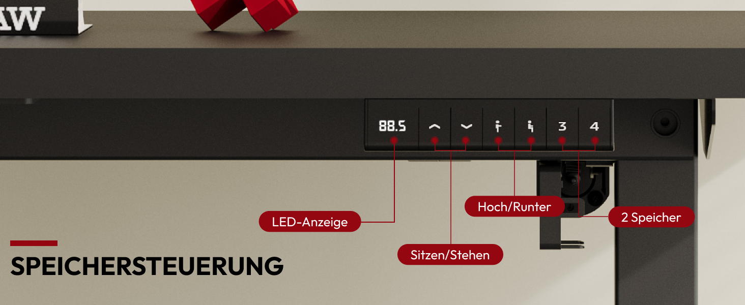 Регульований стіл Sanodesk 110x54 см - компактний стоячий стіл з аксесуарами, для маленьких приміщень, з антиколізійним захистом (білий). Також доступний розмір 140x60 см (чорний)