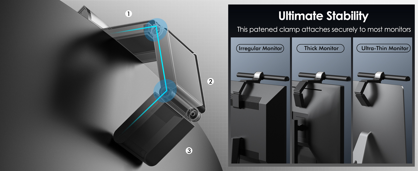 Quntis Лампа для монітора з підсвічуванням 42,5 см, RGB, з пультом дистанційного керування, регулювання яскравості та колірної температури, для офісу та дому
