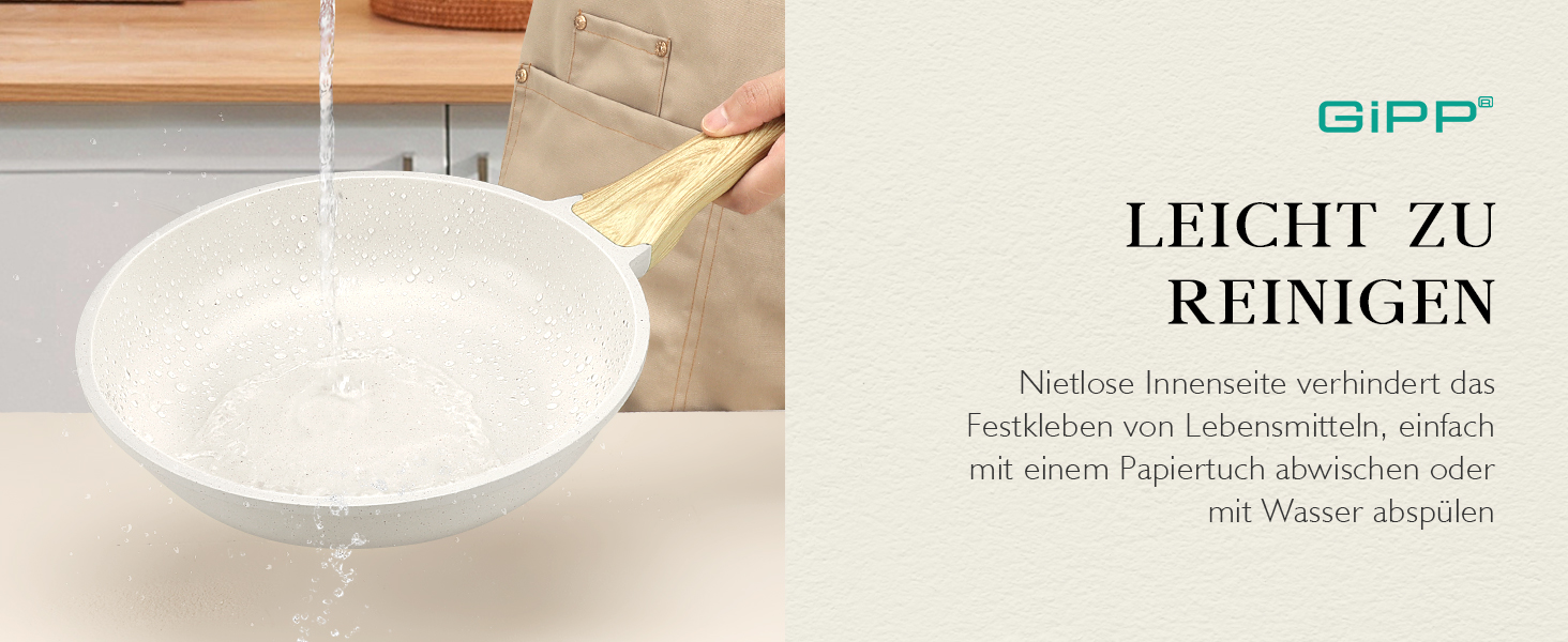 Набір кухонного посуду GiPP з керамічним покриттям, антипригарний, придатний для миття в посудомийній машині, без PFAS, білий, 17 предметів