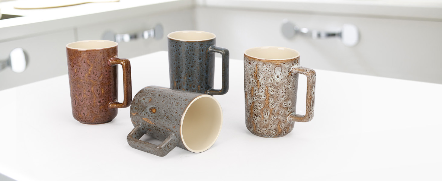 Набір кавових чашок EYMPEU 4 шт., 450 мл, дизайн