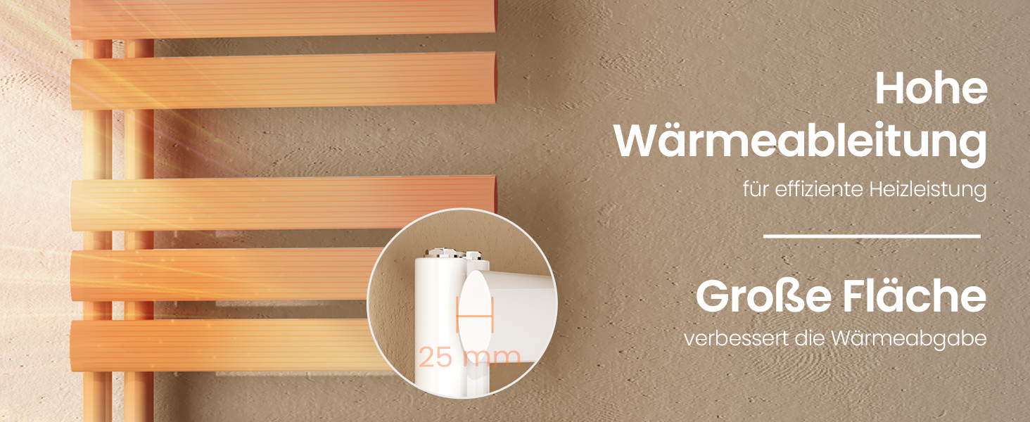 Електричний рушникосушар EMKE Oval, 1120x400 мм, білий, 408 Вт