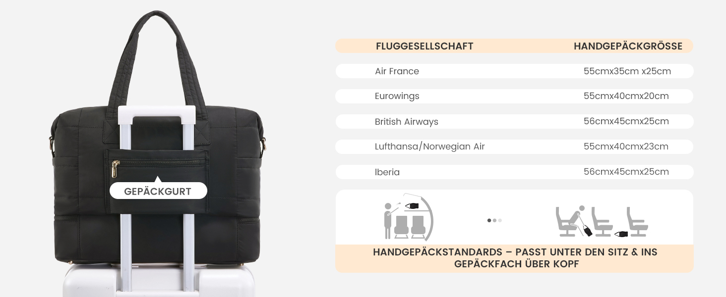 Сумка-мішок LOVEVOOK для подорожей, 52x38x25 см, 50 л (для вихідних, клініки, пологового будинку, авіаперельотів, спорту)