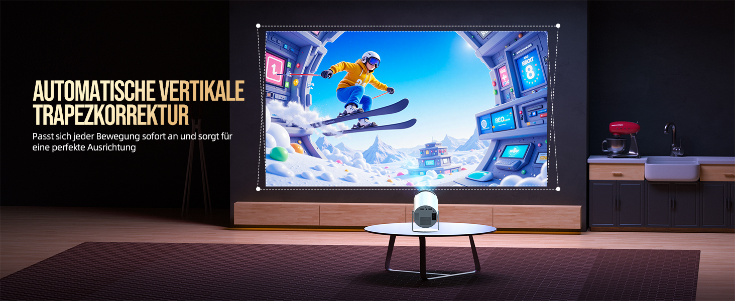 Портативний проєктор Mini Beamer PR06: 4K, WiFi6, BT5.4, HDMI, Keystone 270°, Android 11