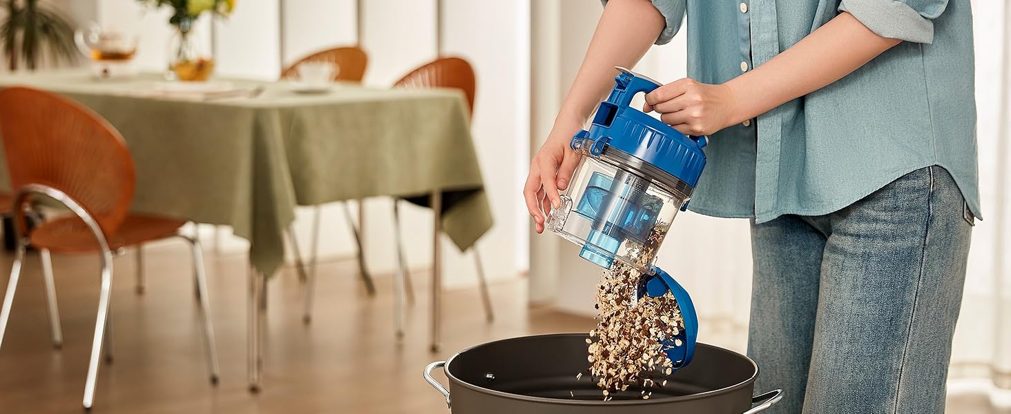 Пылесос Eureka WhirlWind без мешка, потужний, компактний та легкий, для твердих підлог та килимів, HEPA-фільтр, радіус дії 8м, 700W, об'єм 1,5л, блакитний