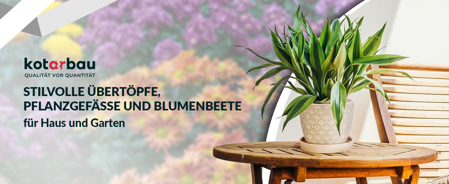 Керамічні горщики для квітів KOTARBAU® (15 см, діаметр 13,5 см, білі)