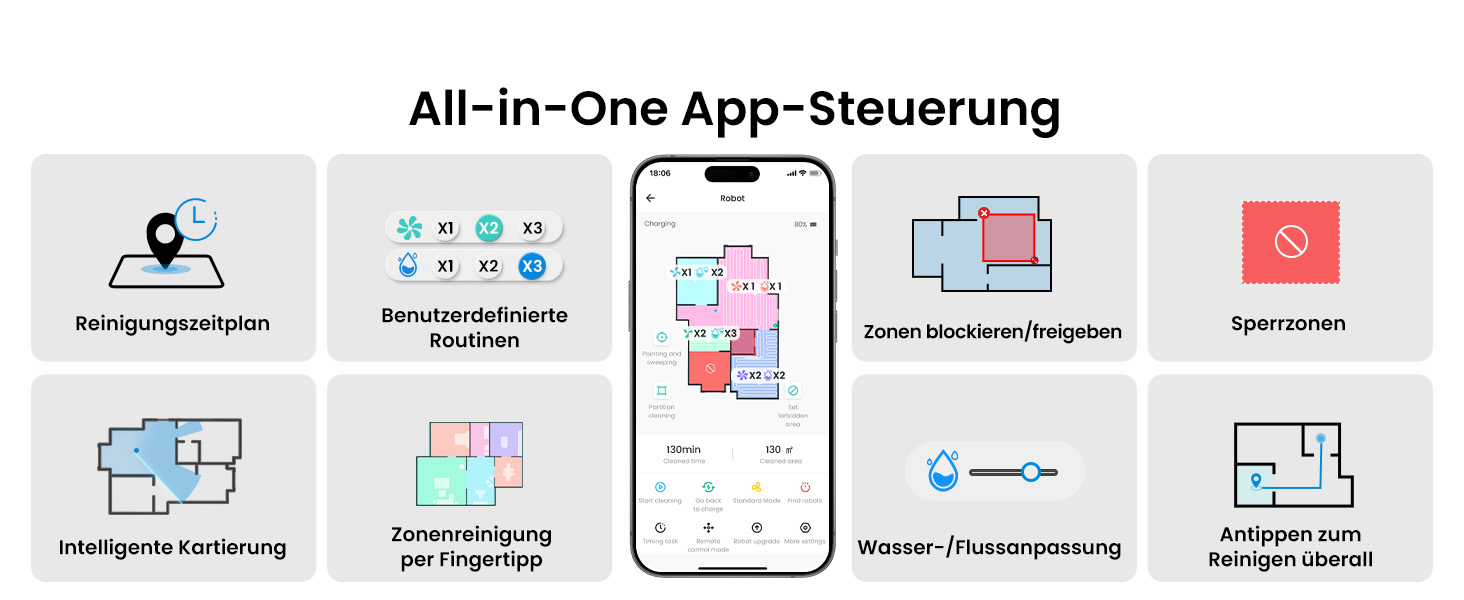 Робот-пилосос LEFANT M2Plus з функцією миття підлоги, 6000Pa, станція самостійної очистки, LiDAR-навігація, ідеальний для видалення шерсті тварин