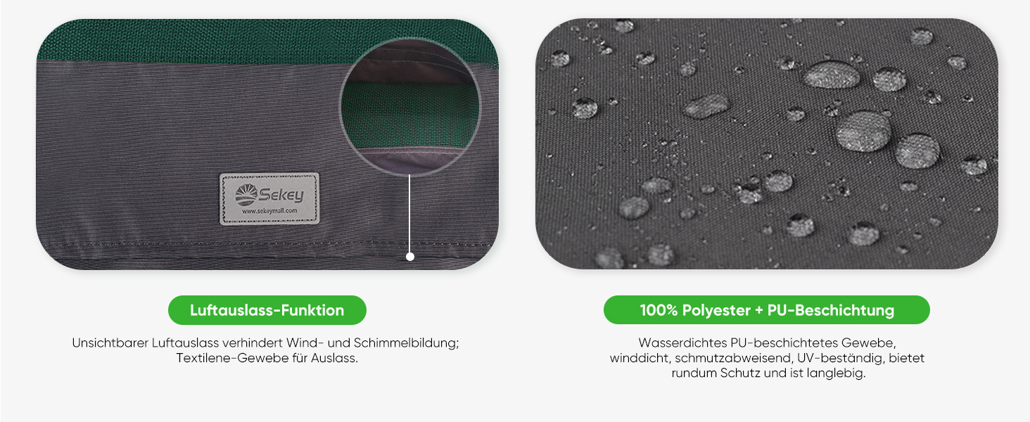 Чохол для садового парасоля Sekey: захисна накидка з отворами для вентиляції, 100% поліестер, водонепроникний, 190 x 30/50 см, темно-сірий