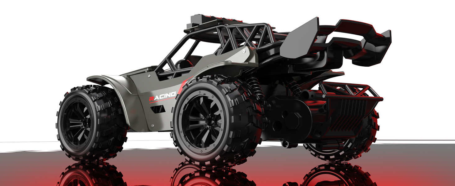 Радіокерований позашляховик 20 км/год, масштаб 1:20, металевий корпус, фари, 2 акумулятори (50 хв), 2.4Ghz, RC автомобіль - іграшка в подарунок