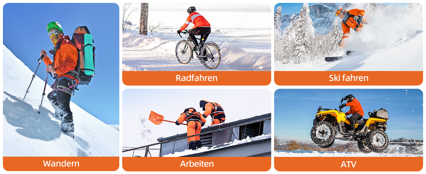 EBOSSOM Зимові рукавички для чоловіків та жінок, 7.4V водонепроникні теплі рукавички з підтримкою сенсорного екрану, вітрозахисні велосипедні рукавички для катання на лижах, піших прогулянок, їзди на мотоциклі та відпочинку