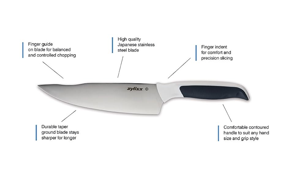 Набір ножів Zyliss Comfort 7 предметів з бруском, японська сталь, сіро-білий, гарантія 5 років