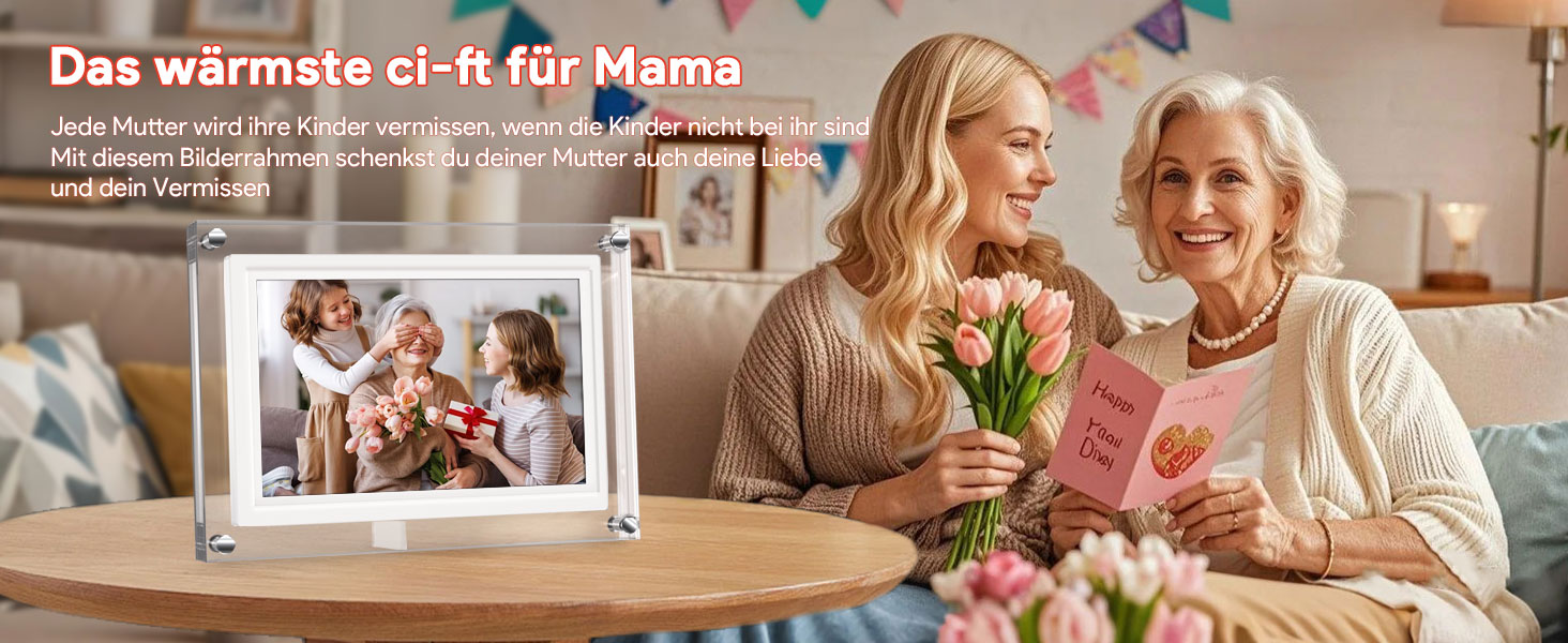 Цифрова фоторамка 15.6 дюймів з Wi-Fi, HD IPS сенсорний екран 1920x1080, 32ГБ пам'яті, підтримка Frameo App, автоматичний поворот зображення