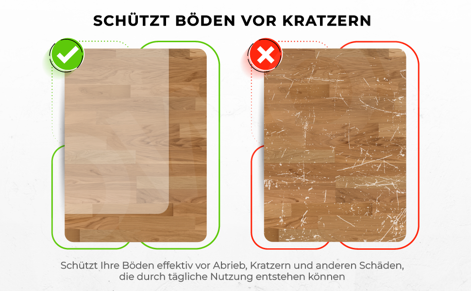 Килимок під офісний стілець Roxus® - захист для підлоги (118x118 см, молочний колір) - підходить для паркету, ламінату, килима, плитки, твердих підлог - захист для ігрового столу