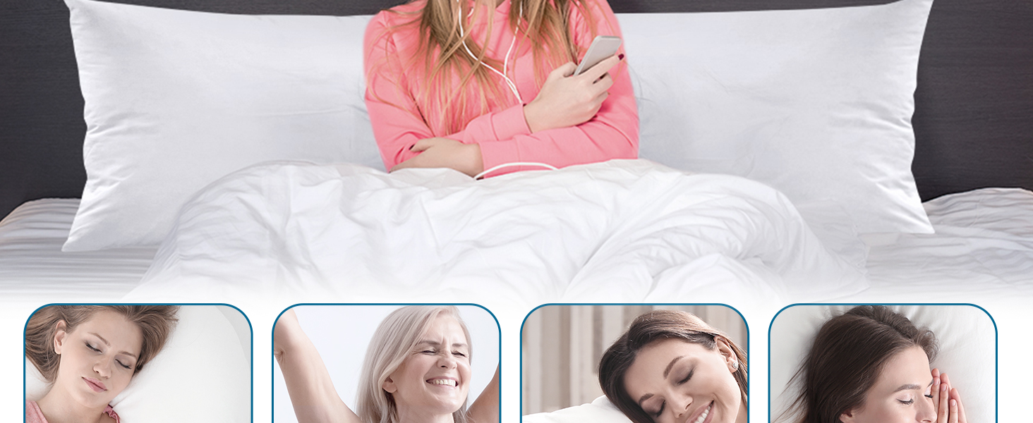 Подушка для вагітних та сну Utopia Bedding 40x145 см, м'яка подушка-обіймашка з наповнювачем з порожнистого волокна для підтримки тіла та сну на боці, біла