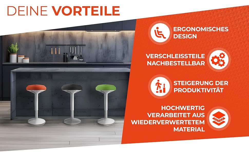 Офісний стілець SMART-Sitzen з ефектом свингу, регульована висота, чорний. Ергономічний стілець для дому та офісу, обертовий, нековзний.