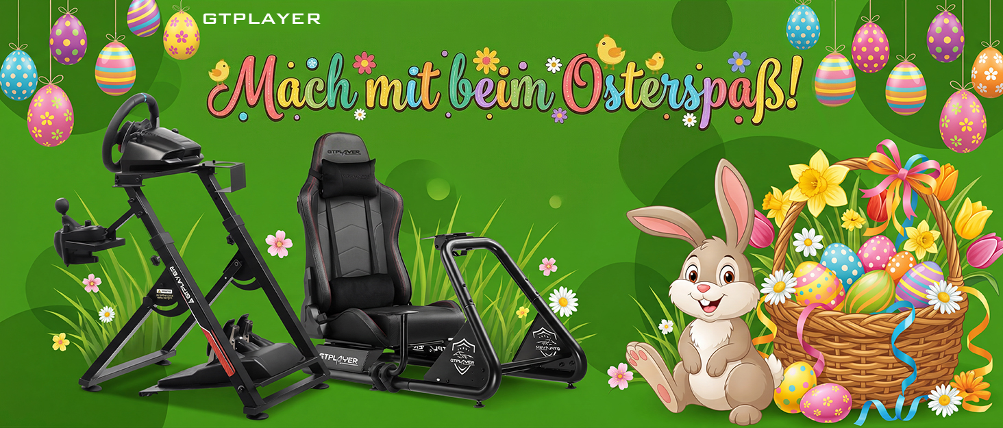 GTPLAYER Симулятор кокпіт для гонок, стійка для керма та педалей, з динаміками, чорний