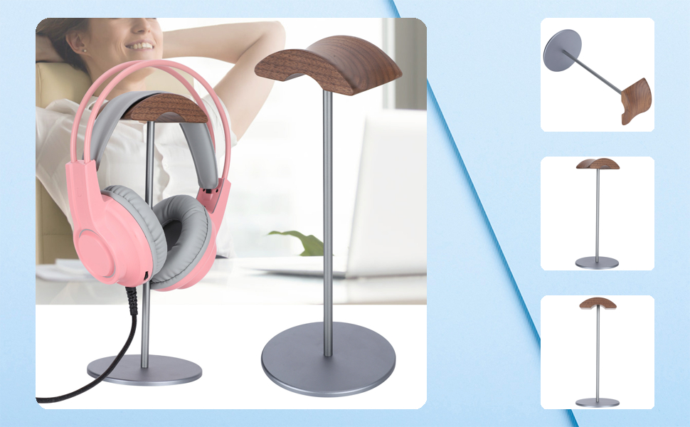 Підставка для навушників Cikonielf з натурального горіхового дерева та алюмінію