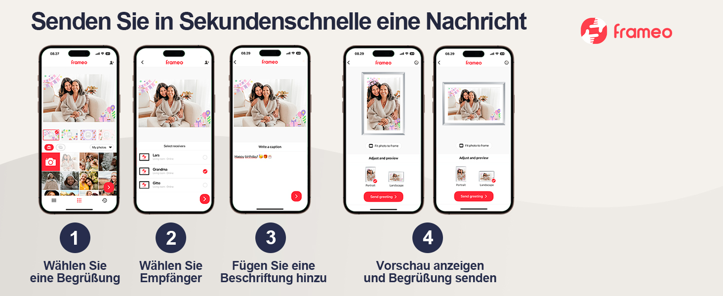 Цифровий рамка для фотографій з дерева, Wi-Fi, 32GB, 10.1 дюйма, IPS сенсорний екран, Frameo APP, подарунок, дуб (срібло)
