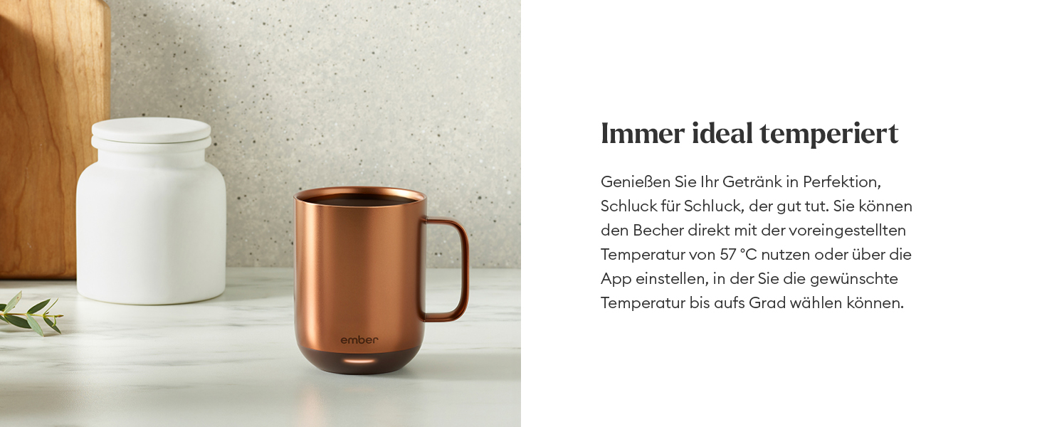Розумний термокружка Ember Smart Mug 2, 295 мл, з регулюванням температури, керування через додаток, акумулятор, LED дисплей, мідний колір