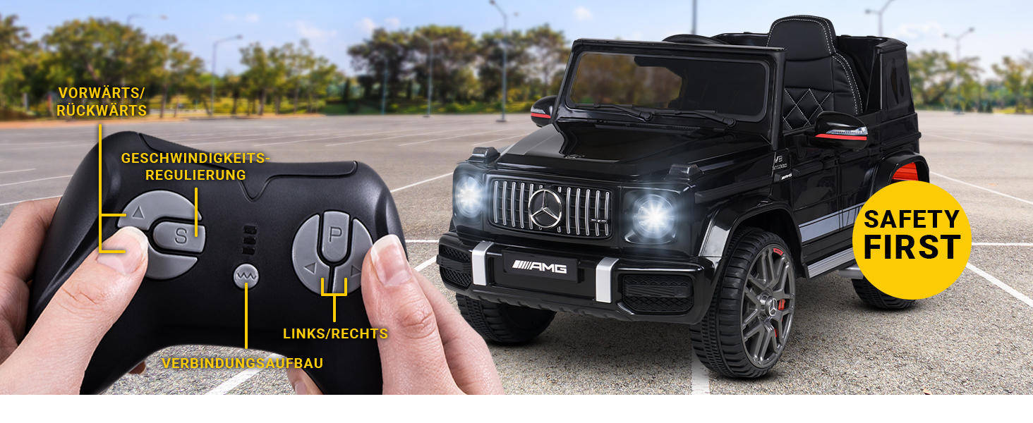 Дитячий електромобіль Mercedes AMG G63 білий, ліцензований, з пультом 2,4 ГГц, іграшкове авто для дітей від 3 років