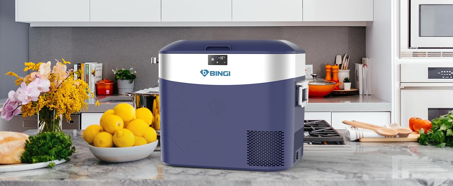 Автохолодильник BINGI 18л портативний 12/24V, 230V: термобокс для авто, кемпінгу, дому (-18°C до 15°C)