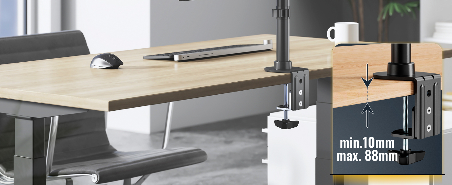 Підставка для монітора RICOO 2 монітори, Dual Monitor Arm, TS7811, чорний