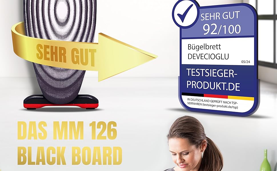 Прасувальна дошка DEVEÇİOĞLU 50-80 см з чохлом 36x114 см для парогенераторів, складна | Прасувальна дошка як стіл (Mm126)