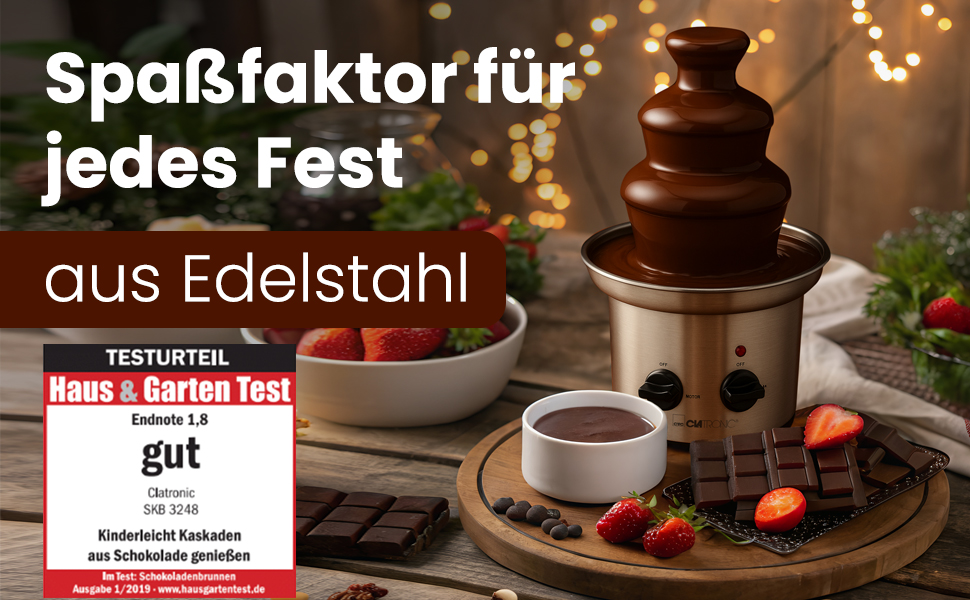 Шоколадний фонтан Clatronic® SKB 3248 з функцією плавлення | для фруктів та випічки | легко чистити