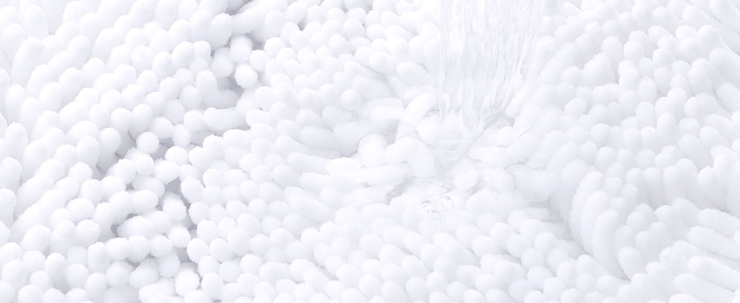 Килимок для ванної кімнати Homaxy з мікрофібри, 60 x 120 см, антиковзаюча поверхня, вбираючий, високий ворс, білий