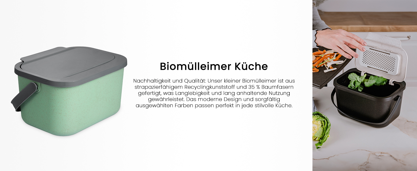 Відро для органічних відходів GoPractic - герметичне, герметичне, невелике - 4,5 л, чорне