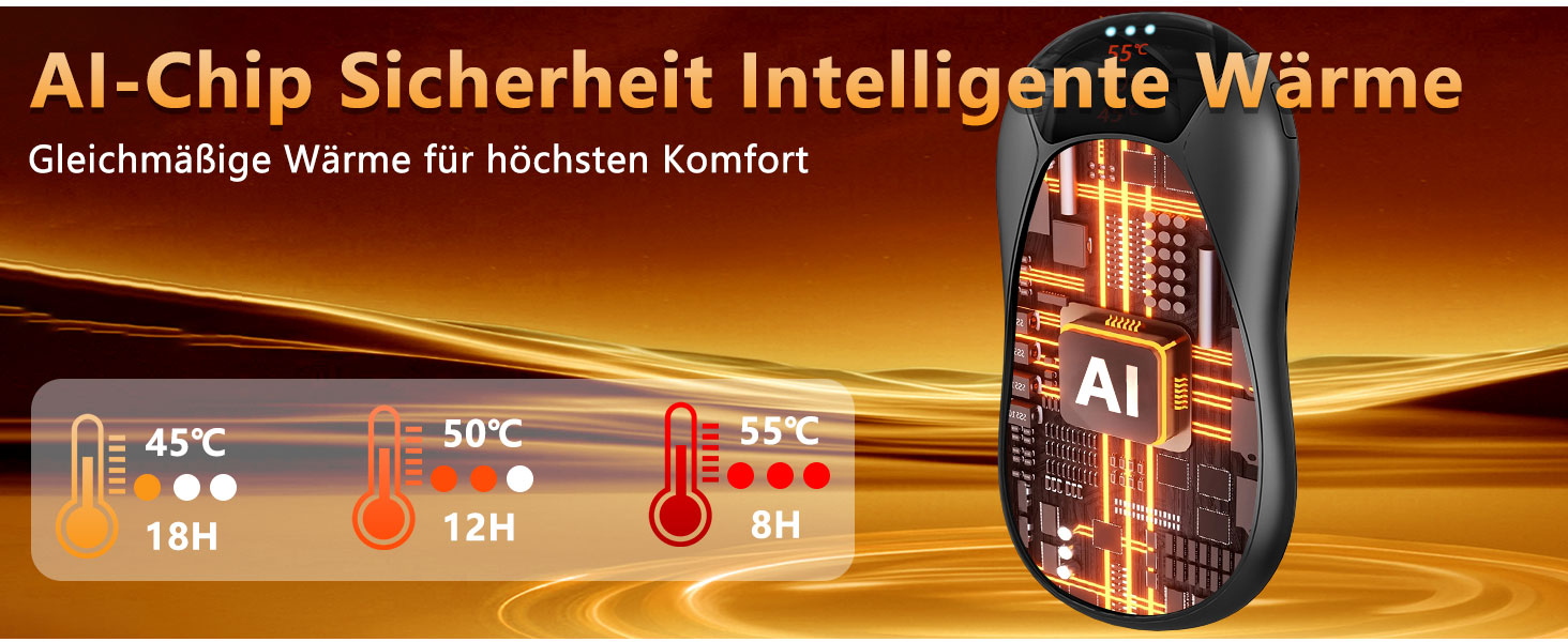 Електричні грілки для рук 2 шт. - Магнітні кишенькові грілки AI, що заряджаються, 36 годин тепла, багаторазові грілки для рук, компактні грілки для дітей, чоловіків, жінок, білий (дисплей, чорний)