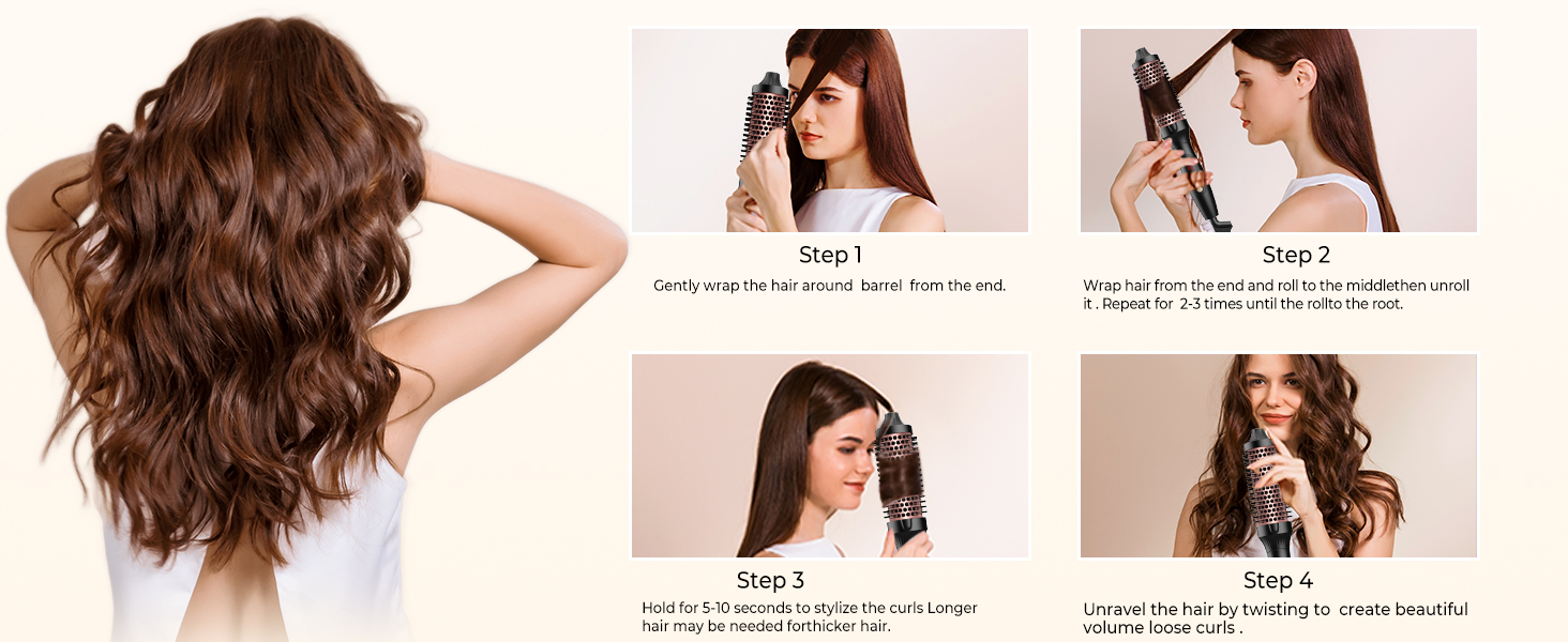 UKLISS Hairstyler 6-в-1 Airbrush: Професійний фен-щітка, стайлер для волосся 1000W (Срібно-Золотий/Рожеве Золото)
