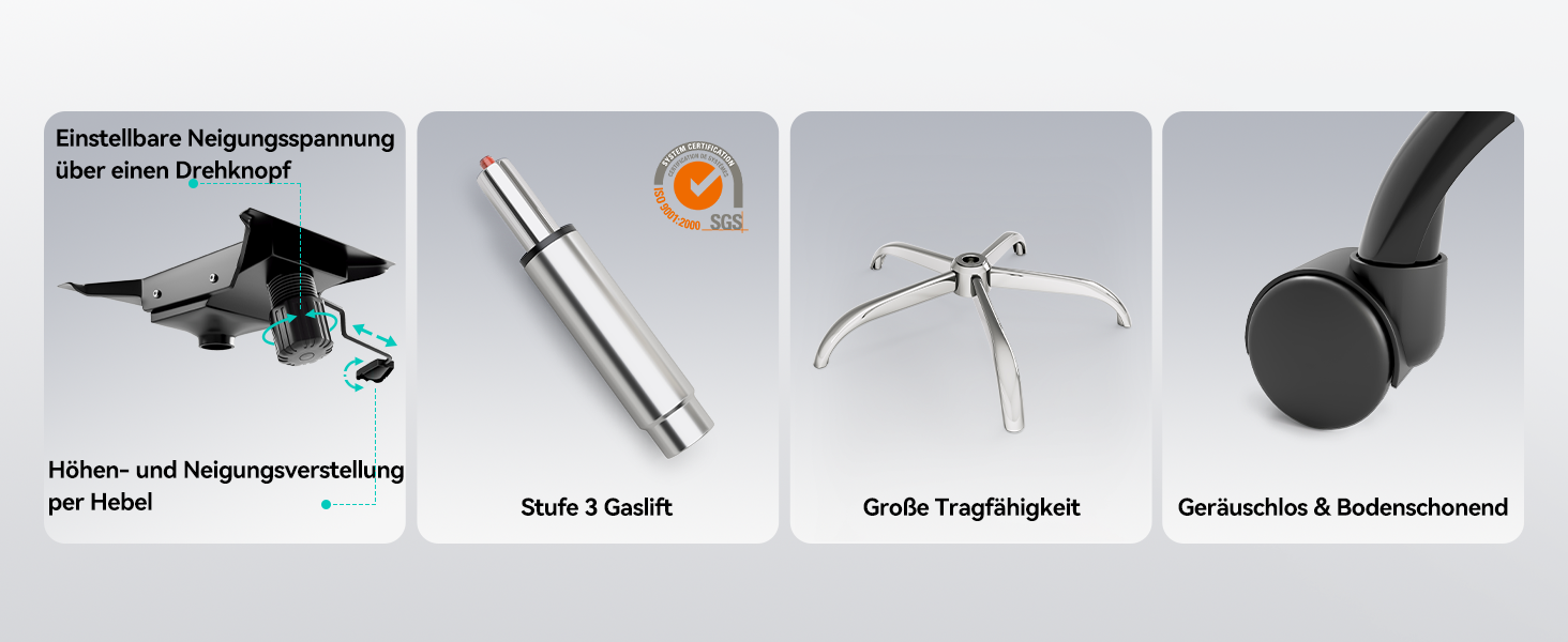 Офісне крісло LarkLeaves з ергономічною підтримкою спини, регульованими підлокітниками, сітчастою спинкою та підголівником, для офісу, навчання, бібліотеки, 140 кг, (Чорний, Lite)