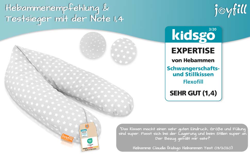 Подушка для годування Joyfill® Premium Stillkissen з мікроперлин, 170 см - ідеальна для сну та годування. Зручна та тиха завдяки наповнювачу з мікроперлин. Бічна подушка для годування, 100% Made in Germany. Сірий колір, в горошок.
