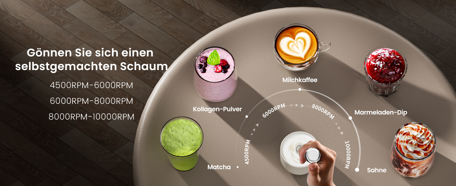 Електричний піноутворювач для молока Maestri House з регулюванням швидкості, знімний металевий вінчик, чорний