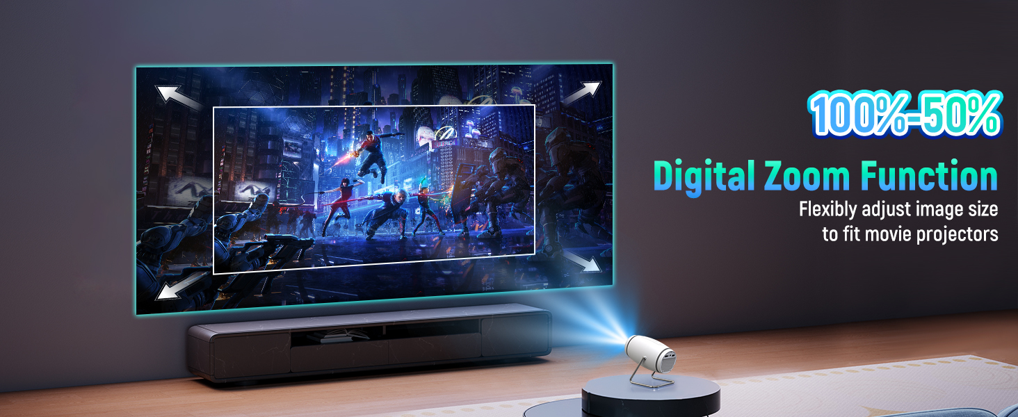 Портативний міні проєктор 4K з Wi-Fi 6 та Bluetooth 5.4: домашній кінотеатр з підтримкою HDMI, USB та PS5