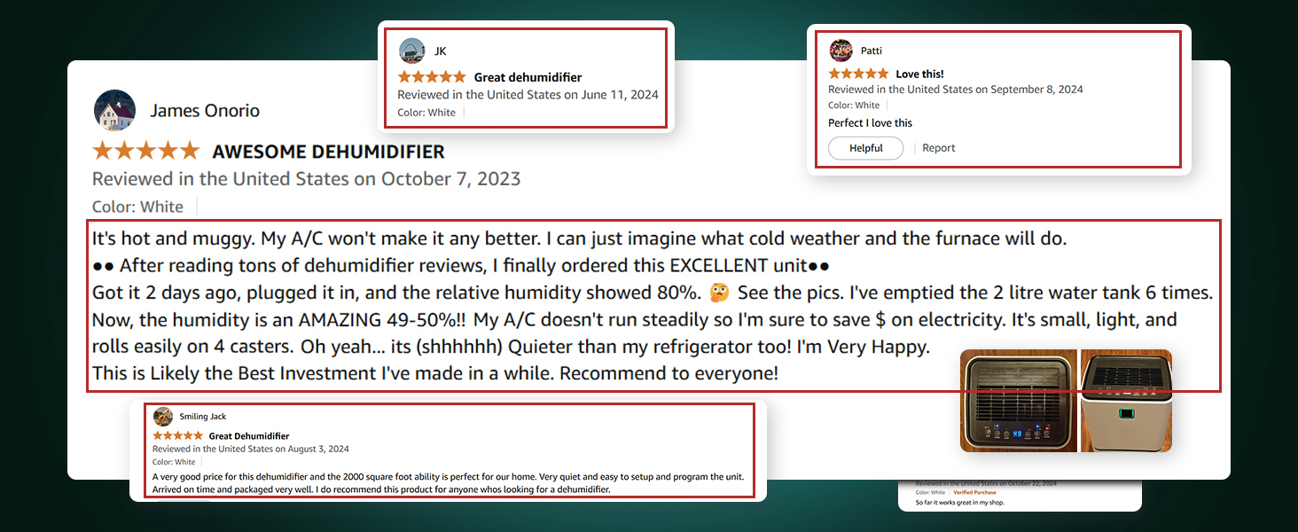 Електричний осушувач повітря 12л/24г з сенсорним керуванням, 3-кольоровим дисплеєм та таймером, для дому та швидкого сушіння білизни, ванної кімнати, підвалу, білий