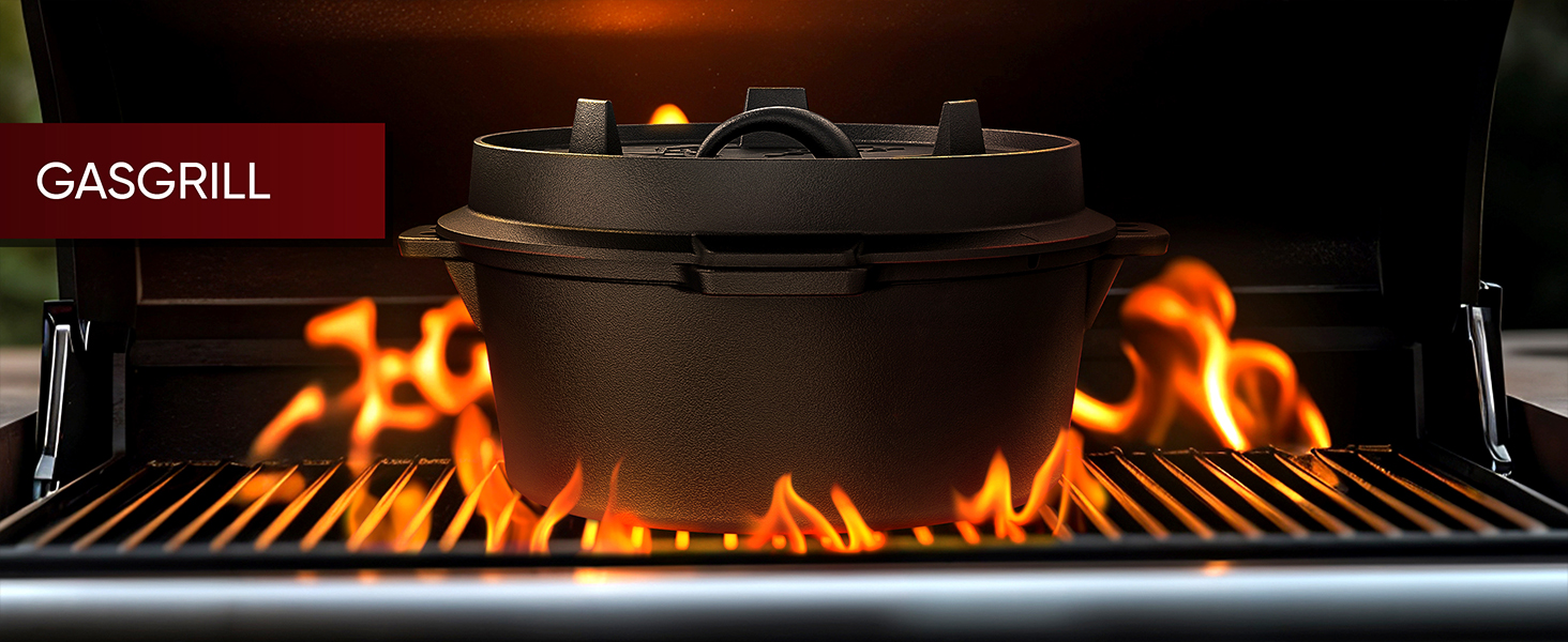 Набір чавунних казанів Essential Line для 3–6 осіб: казан 7,5 л та кришка 1,5 л, прожарений вогонь, з підйомником кришки, кільцем для чищення, пастою для догляду та книгою рецептів, гарантія 30 років